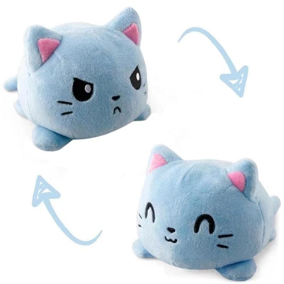 Buntes Wendbares Katzen Kuscheltier Blau