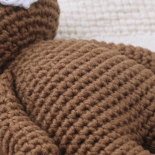 Gehäkelter Teddybär In Braun Und Weiß