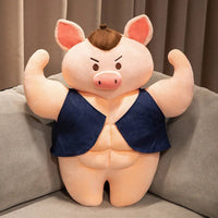 Angezogenes Muskel Schwein Kuscheltier In Braun 70 cm
