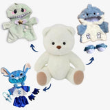 Bär Stitch Kuscheltier Set weißer Bär: Hai + Dino + Stitch