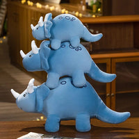 Blaues Dino Kuscheltier Mit Drei Hörnern