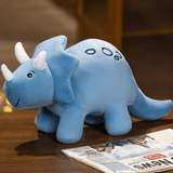 Blaues Dino Kuscheltier Mit Drei Hörnern 28 cm