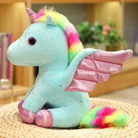 Blaues Regenbogen Einhorn Kuscheltier 30 cm