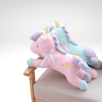 Bonbonfarbenes Einhorn Kuscheltier Blau Rosa