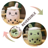 Bubble Tea Kuscheltier Wendbar 15 cm Rose/Vert