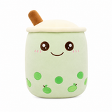 Bubble Tea Plüschtier 70 cm Vert yeux ouverts