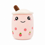 Bubble Tea Plüschtier 70 cm Rose yeux ouverts