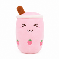 Bubble Tea Plüschtier 70 cm Rose yeux fermés