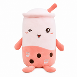 Bubble Tea Plüschtier 70 cm Rose clin d'œil