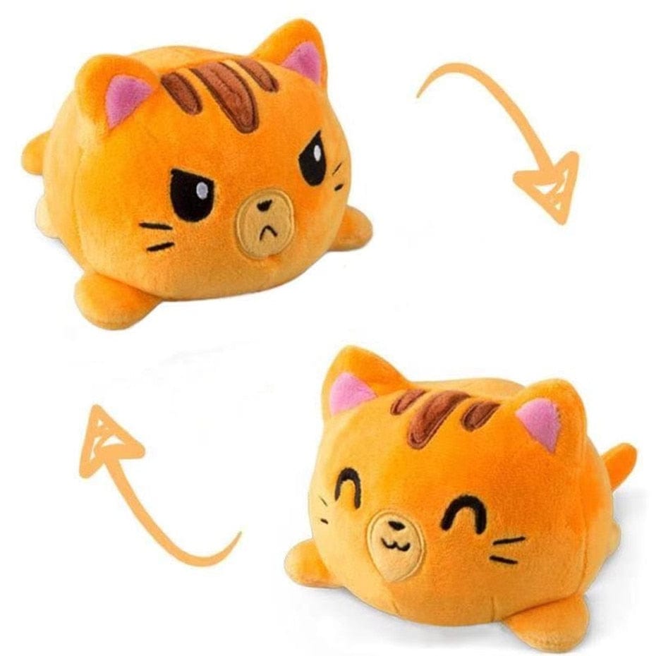 Buntes Wendbares Katzen Kuscheltier Orange