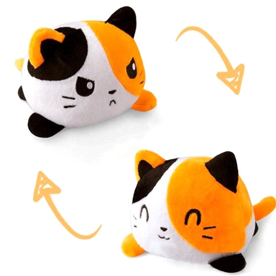 Buntes Wendbares Katzen Kuscheltier Weiß/Braun/Orange