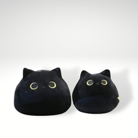 Dicke Schwarze Katze Kuscheltier