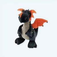 Drache Kuscheltier Schwarz Aus Samt 35 cm
