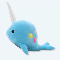Einhorn Wal Plüschtier Blau 25 cm