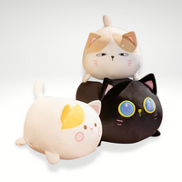 Flauschige Katze Kuscheltier 70 cm Gelb