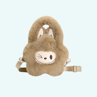 Flauschige Labubu Plüsch Handtasche Für Den Winter Beige