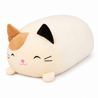 Fröhliches Zweifarbiges Katzen Plüschtier 90 cm