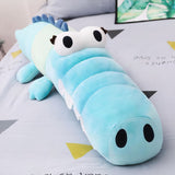 Grünes Krokodil Kuscheltier Blau