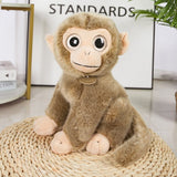 Interaktives Kuscheltier Affe 30 cm Hellbraun