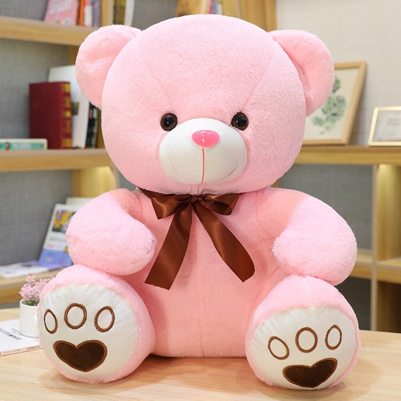 Kuschel Teddybär 60 cm Rosa mit brauner Schleife