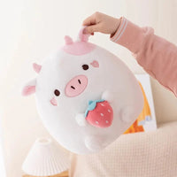Kuscheltier Kuh Rosa Weiß