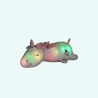 Leuchtendes Einhorn Kuschelkissen Regenbogen