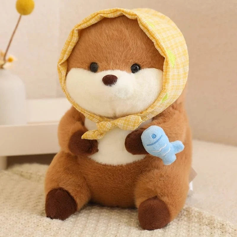 Otter Kuscheltier Mit Schleier Und Fisch Blau