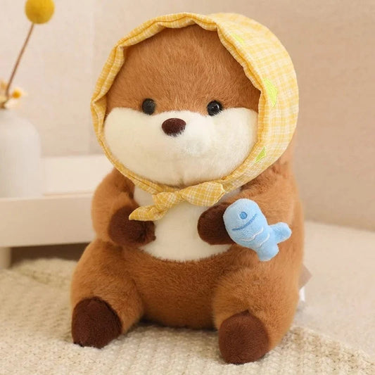 Otter Kuscheltier Mit Schleier Und Fisch Blau