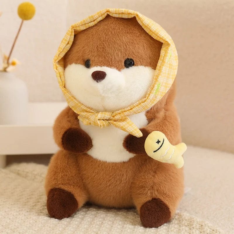 Otter Kuscheltier Mit Schleier Und Fisch Gelb