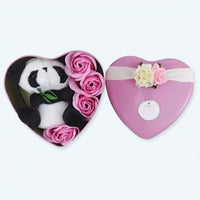 Panda Kuscheltier Geschenk Mit Rosa Rosen