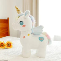 Regenbogen Einhorn Kuscheltier Weich Blau