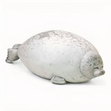 Robbe Plüschtier Kissen 80 cm Weiß