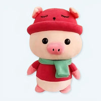 Rot Gekleidetes Schwein Kuscheltier 50 cm