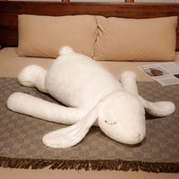 Schlafender Hase Kuscheltier 120 cm Weiß
