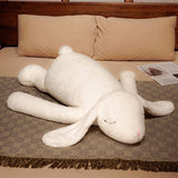 Schlafender Hase Kuscheltier 120 cm Weiß