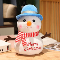 Schneemann Plüschtier Mit Schal Blau und Rot