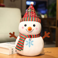 Schneemann Plüschtier Mit Schal Gestreiftes Outfit