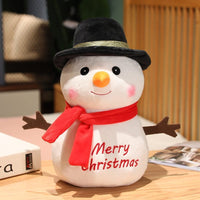 Schneemann Plüschtier Mit Schal Schwarz und Rot