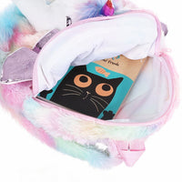 Silberner Einhorn Plüschrucksack