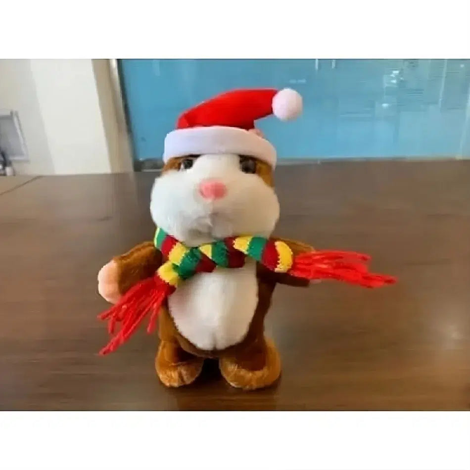 Sprechender Hamster Plüschtier Mit Weihnachtsmütze