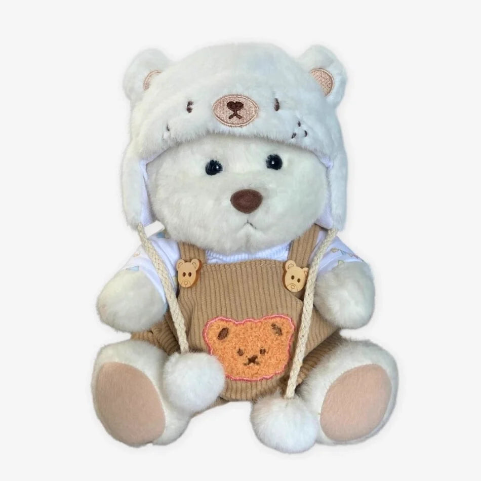 Teddybär Mit Brauner Latzhose Teddybär Weißer Bär