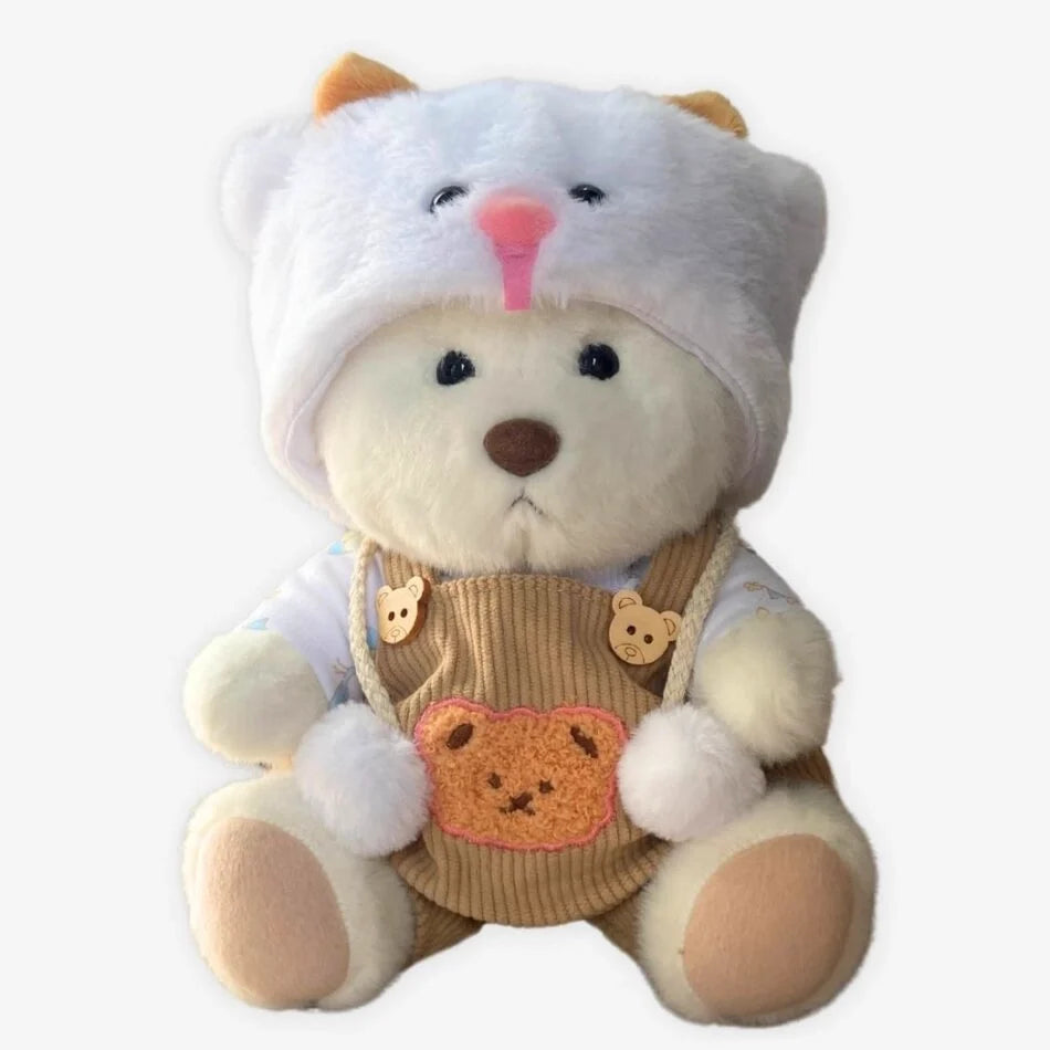 Teddybär Mit Brauner Latzhose Hase Weißer Bär