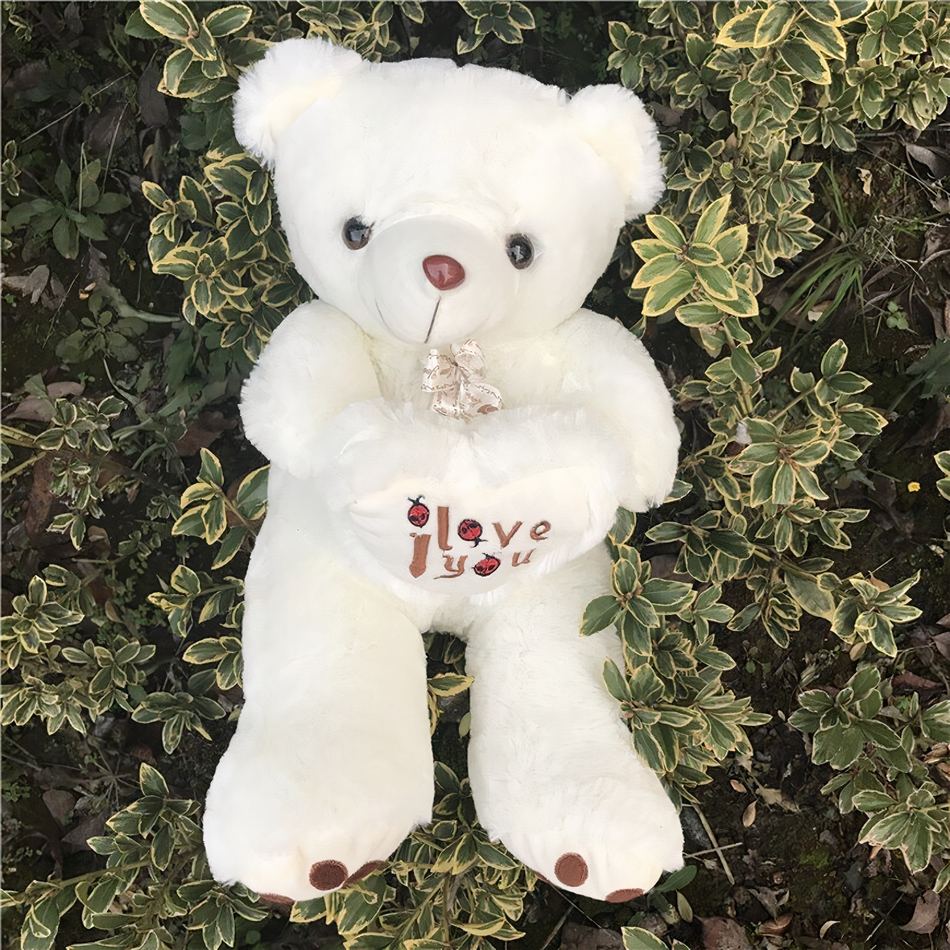 Teddybär Mit Flauschigem Fell Weiß 50 cm