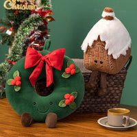 Weihnachtskranz Und Haus Aus Plüsch