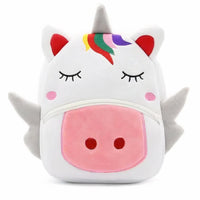 Weißer Einhorn Kinderrucksack Aus Plüsch