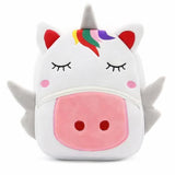 Weißer Einhorn Kinderrucksack Aus Plüsch