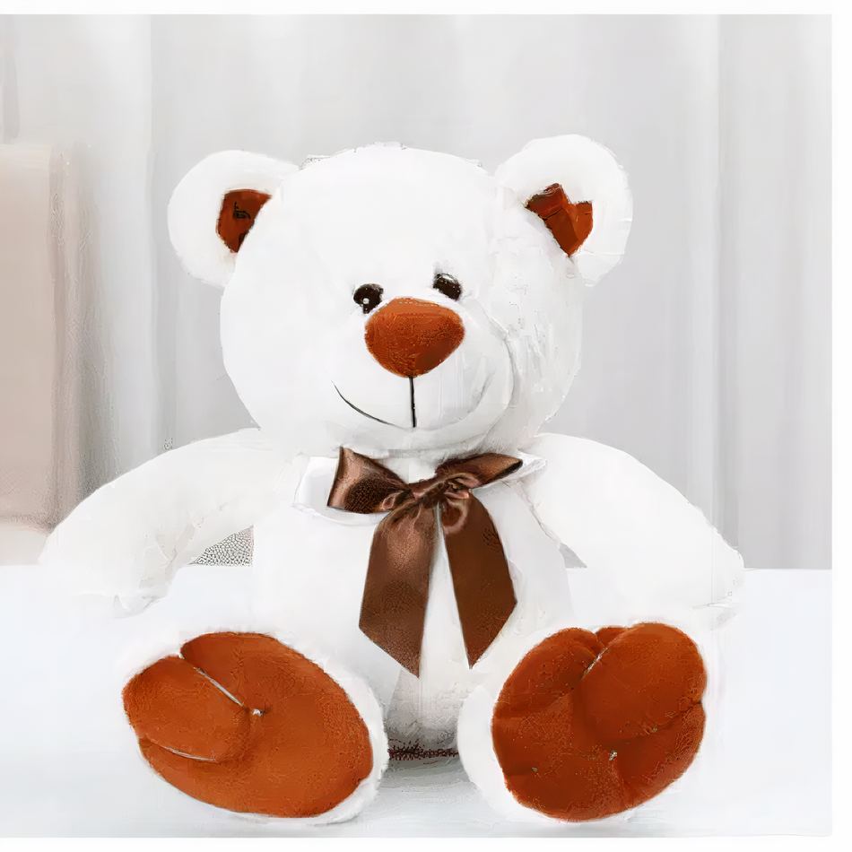 Weißer Teddybär Mit Schleife