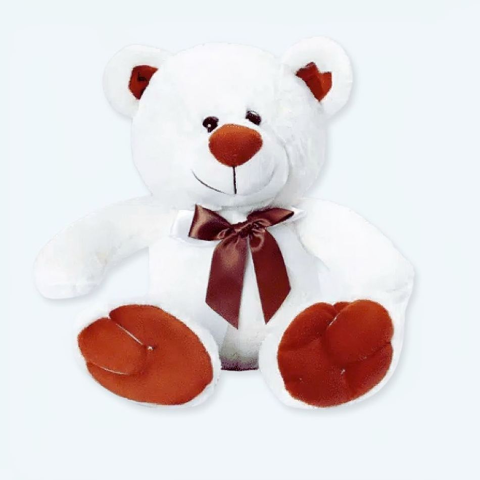 Weißer Teddybär Mit Schleife