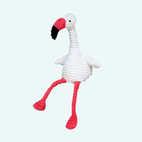 Weißes Flamingo Kuscheltier Aus Cord